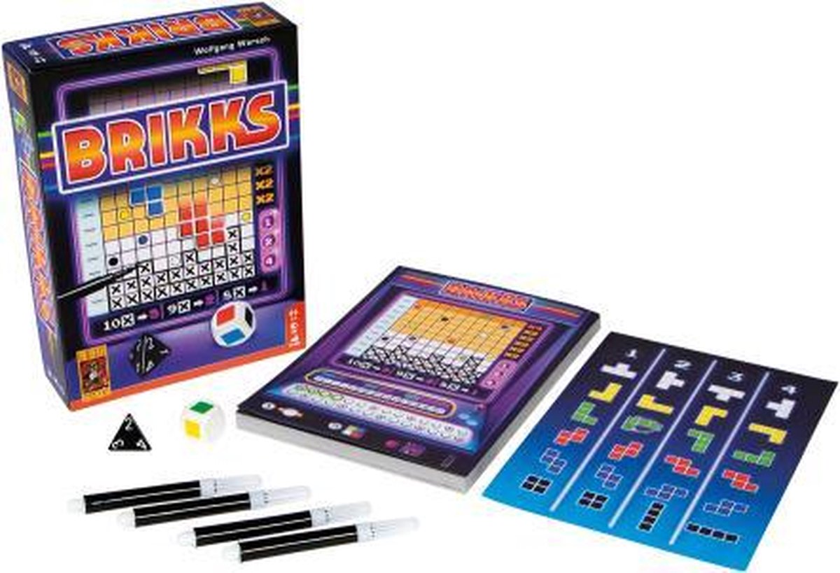 Brikks is a thrilling, Tetris-style tabletop game with each player trying to place falling blocks into their grid to score the most points.