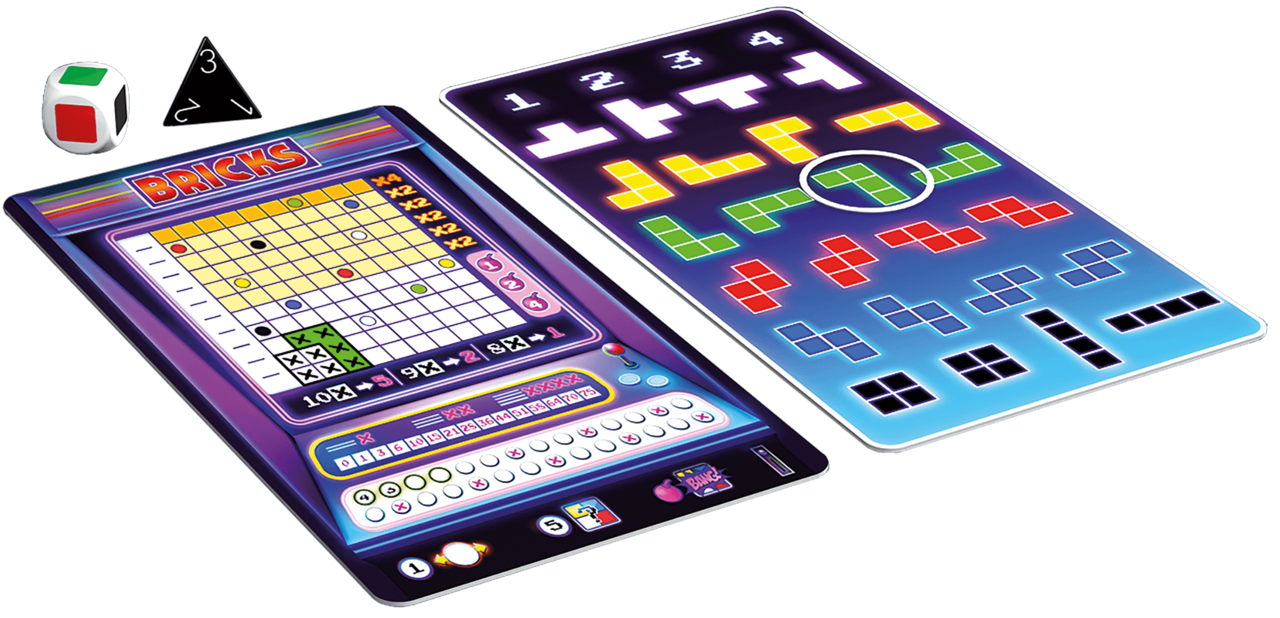 Brikks is a thrilling, Tetris-style tabletop game with each player trying to place falling blocks into their grid to score the most points.