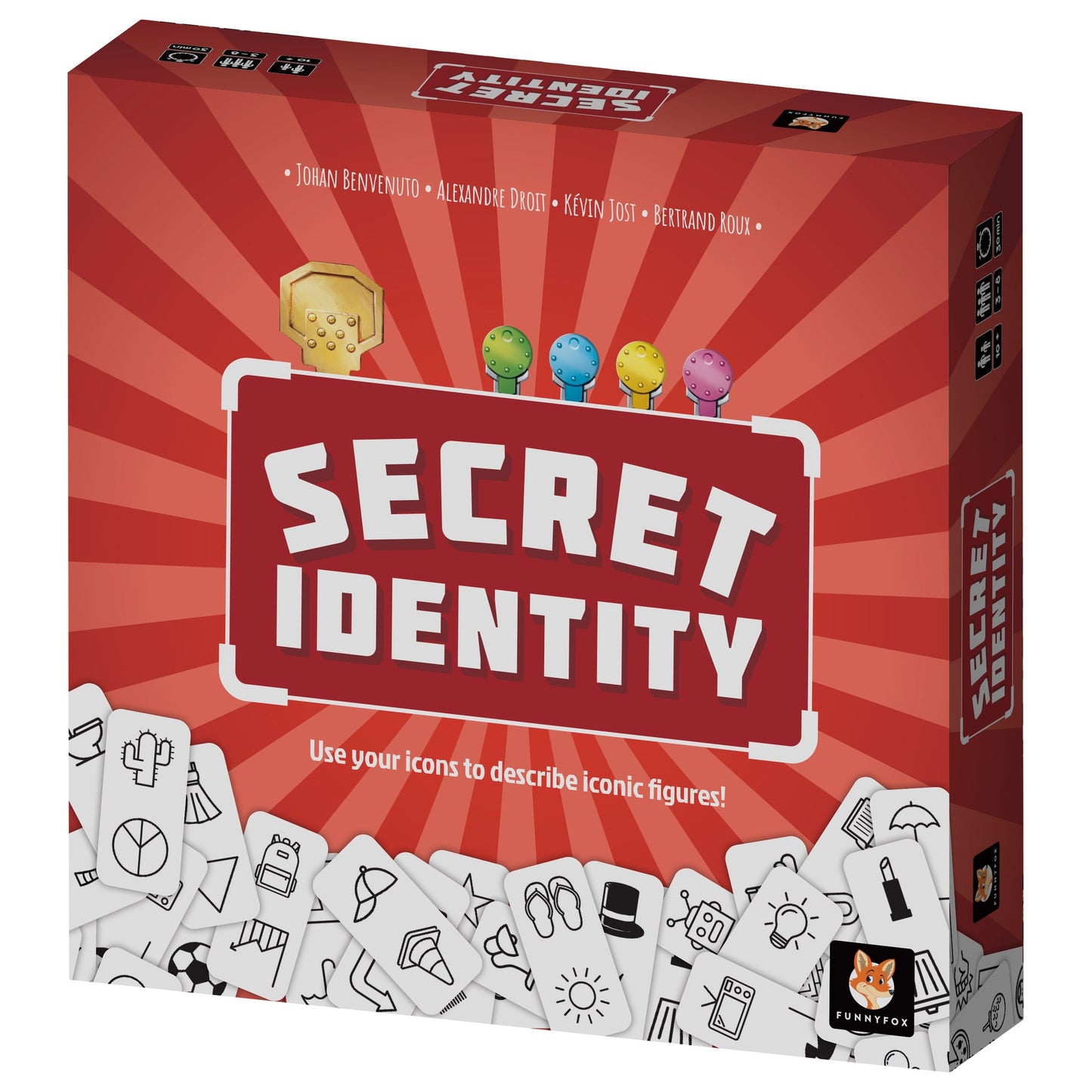 Secret Identity board game by FunnyFox - side box